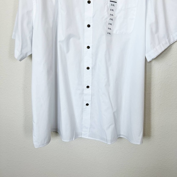 [Harbor Bay] HB White Short Sleeve Button Down Shirt Casual NWT Size 3XL - Picture 9 of 11